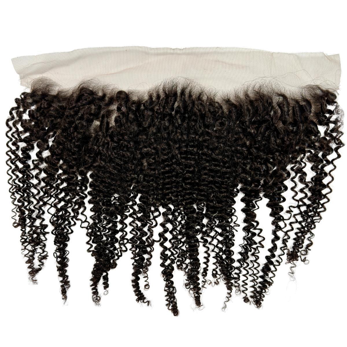 Brazilian Jerry Curl 13x4 Transparent Frontal