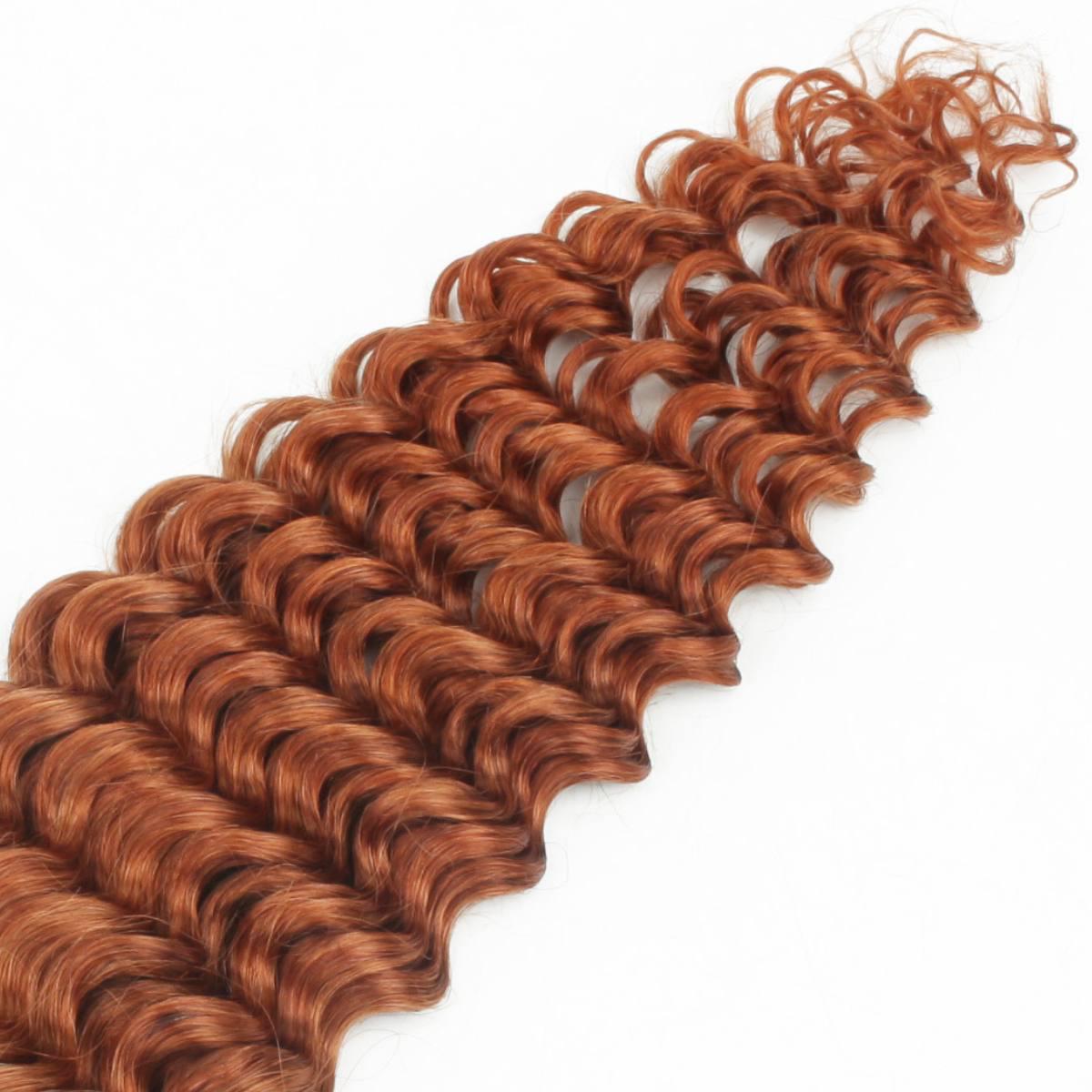 Copper Deep Wave Bulk Human Braiding Hair