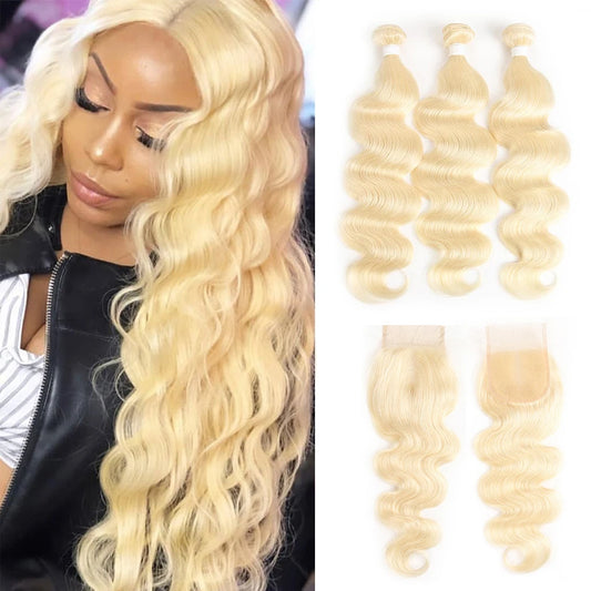 613 Blonde Body Wave Bundles w/Closure