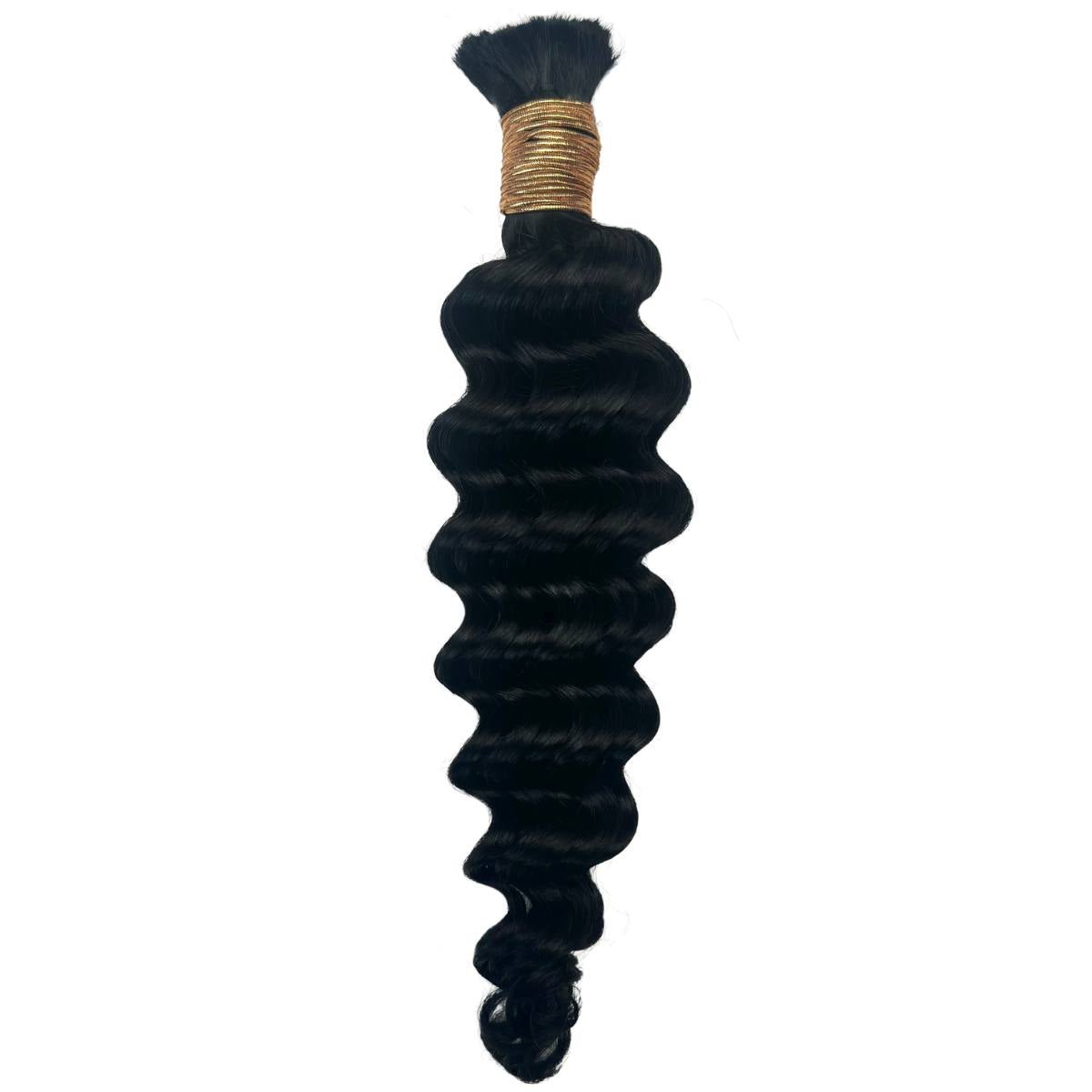 Jet Black Deep Wave Bulk Braiding Hair