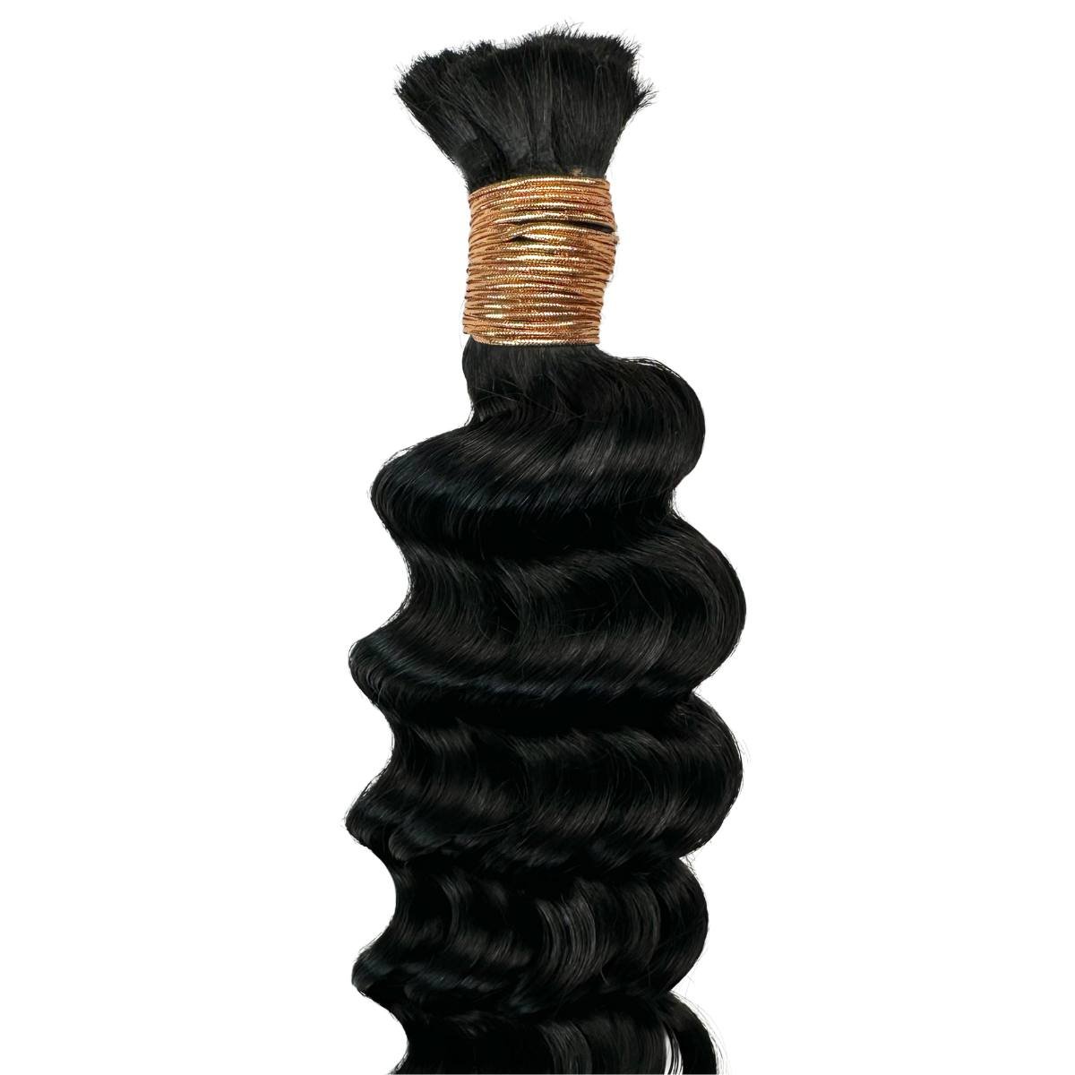 Jet Black Deep Wave Bulk Braiding Hair