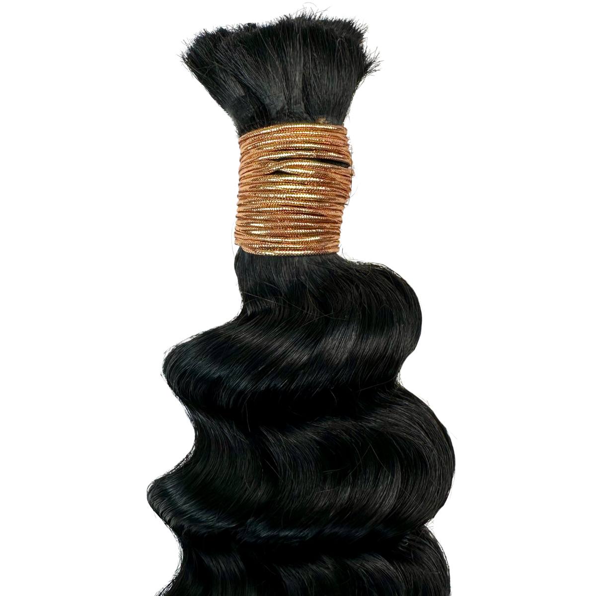 Jet Black Deep Wave Bulk Braiding Hair