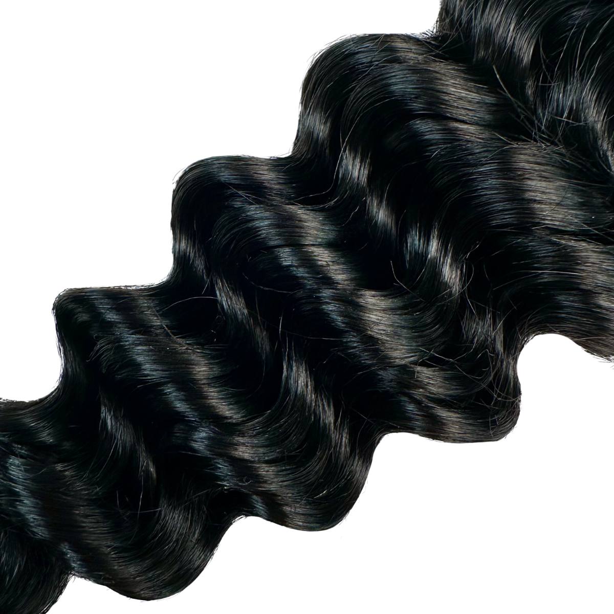 Jet Black Deep Wave Bulk Braiding Hair