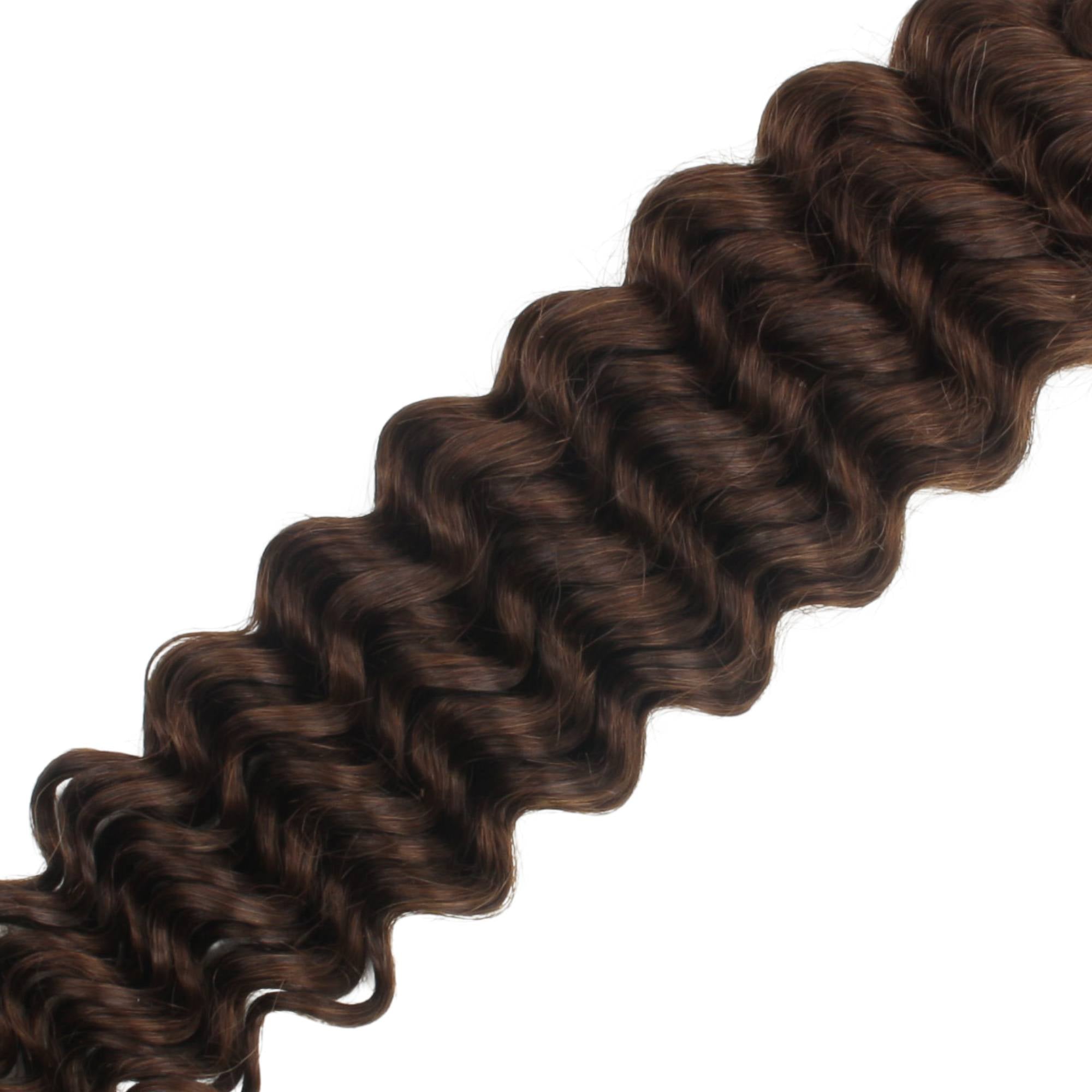 Medium Brown Deep Wave Color 4 Bulk Braiding Hair