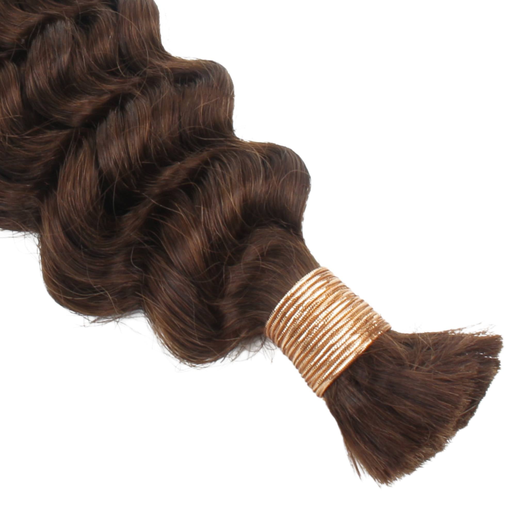 Medium Brown Deep Wave Color 4 Bulk Braiding Hair